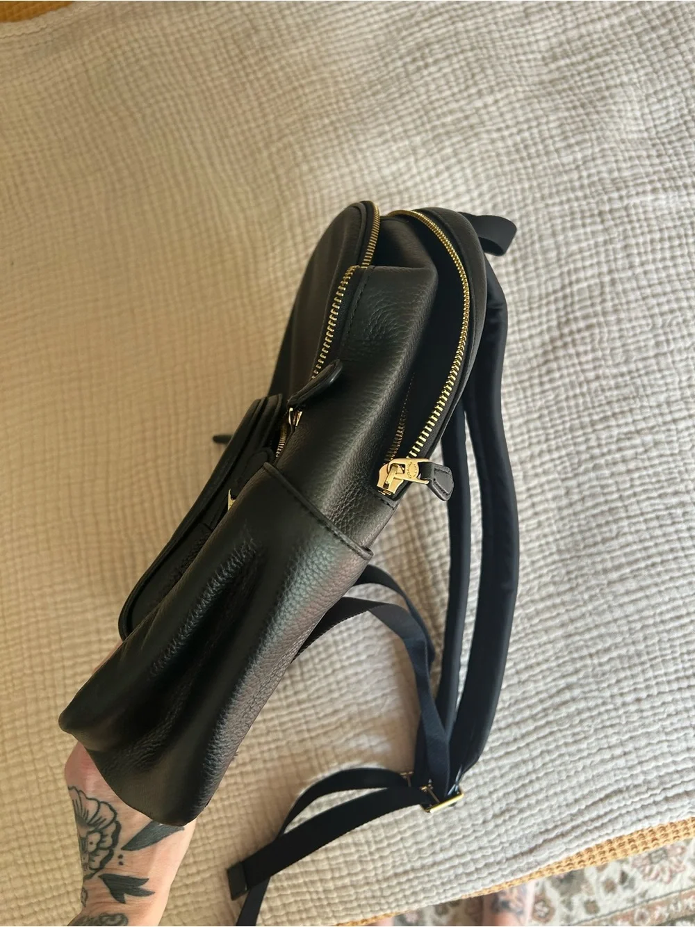 Coach Court Black Pebbled Leather Everyday Backpack